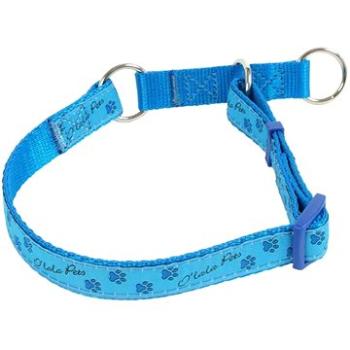 Olala Pets obojok polosťahovací labky 25 mm × 38 – 62 cm, modrý (8592644100892)