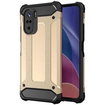 Hybrid Armor plastový kryt na Xiaomi Redmi K40 / Poco F3, zlatý (HUR33293)