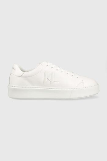 Kožené sneakers boty Karl Lagerfeld MAXI KUP bílá barva, KL52215