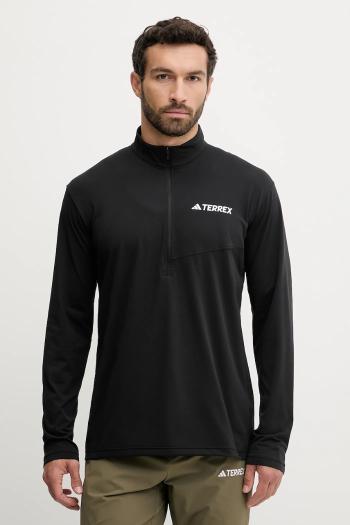 Športové tričko s dlhým rukávom adidas TERREX Multi Half-Zip čierna farba, s potlačou, JF4188