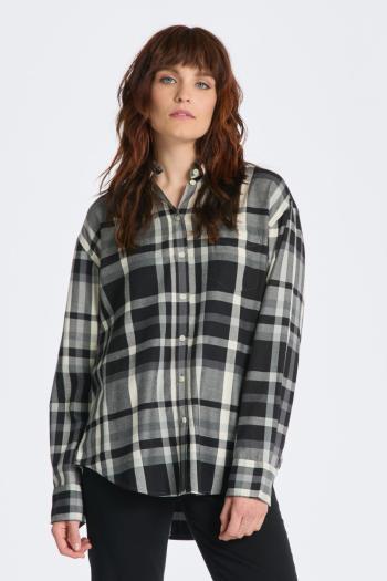 KOŠILE GANT RELAXED CHECKED FLANNEL BD SHIRT EBONY BLACK