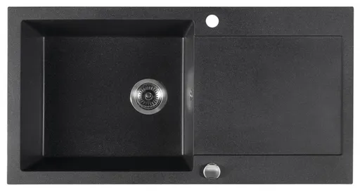 SAPHO Granitový vestavný dřez s odkapem, 97x50cm, černá GR1614