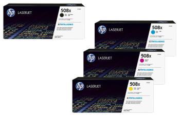 HP CF360X,CF361X,CF362X,CF363X - originální toner HP 508X, černý + barevný, 12500/3x9500