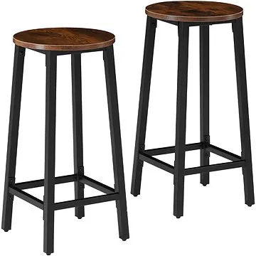 2 Barové židle Corby Industrial tmavé dřevo (404332)