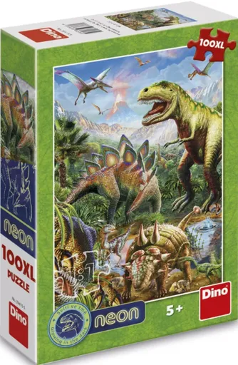 Puzzle Svítící svět dinosaurů 100 xl dílků neon