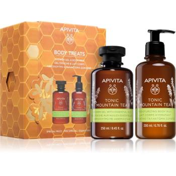 Apivita Tonic Mountain Tea Shower Gel & Body Milk Set vánoční dárková sada