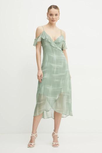 Šaty Armani Exchange zelená farba, midi, priliehavá, XW000181 AF12051