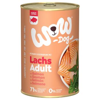 6x 400g WOW Adult lazacos nedves kutyatáp