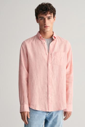 KOŠILE GANT REG LINEN SHIRT PEACHY PINK