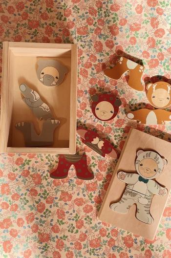 Dřevěné puzzle Konges Sløjd WOODEN TEDDY DRESS UP ANIMALS FSC KS102152