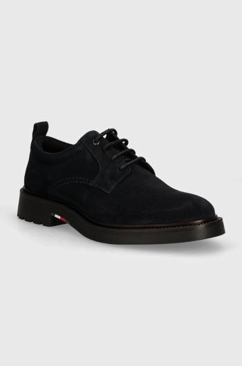 Semišové polobotky Tommy Hilfiger LIGHT HILFIGER LWT SUEDE SHOE pánské, tmavomodrá barva, FM0FM05088