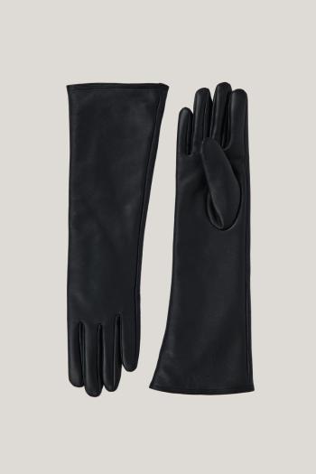 RUKAVICE GANT LONG LEATHER GLOVES BLACK