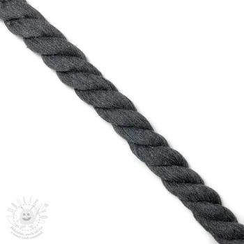 Bavlněná šňůra kroucená 2,5 cm dark grey