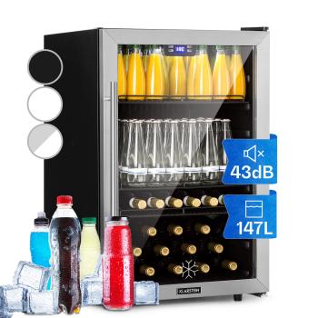 Klarstein Beersafe XXL, lednice, 147 l, sklo, energetická třída F, nerezová ocel