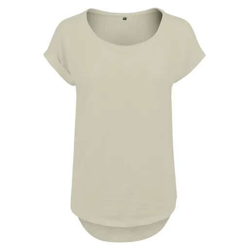 Build Your Brand Dámské tričko s prodlouženým zadním dílem - Jemně šalvějová | S