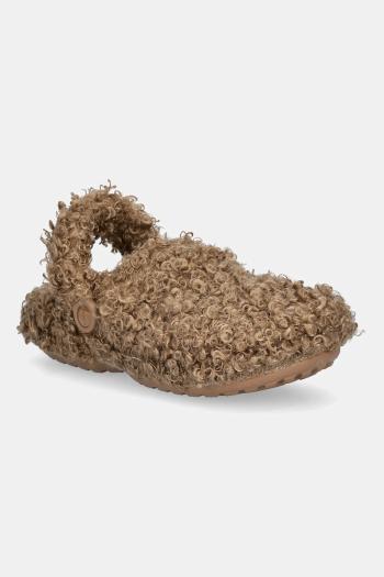 Papuče Crocs Classic Doodle Fur Lined Clog béžová farba, 210849