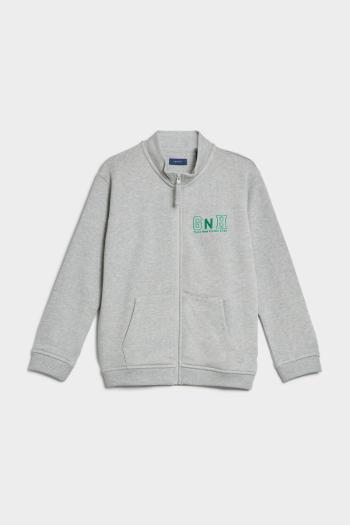 MIKINA GANT RELAXED GANT NEW HAVEN ZIP SWEAT LIGHT GREY MELANGE