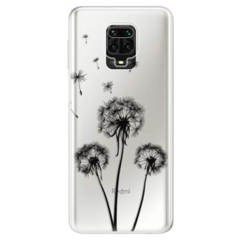 Odolné silikonové pouzdro iSaprio - Three Dandelions - black - Xiaomi Redmi Note 9 Pro / Note 9S