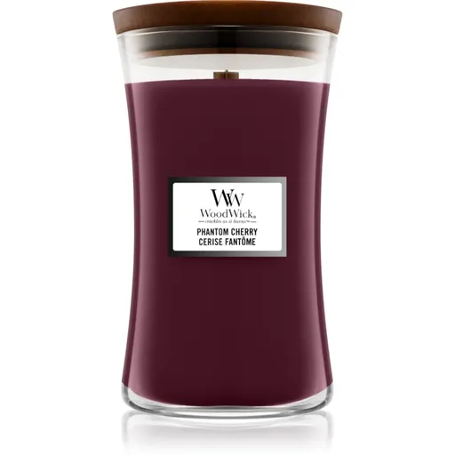 Woodwick Phantom Cherry vonná svíčka s dřevěným knotem 609.5 g