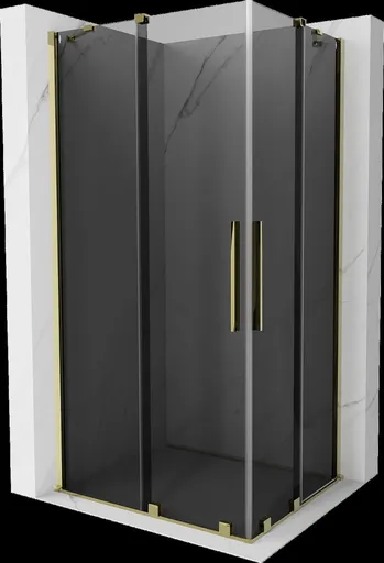 MEXEN/S Velar Duo sprchový kout, posuvné dveře 100 x 90, grafit, zlato 871-100-090-42-50