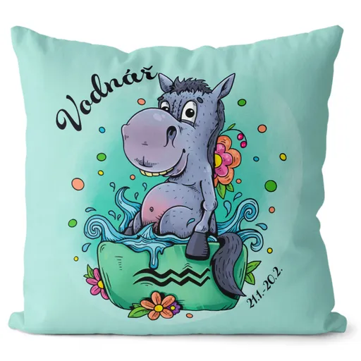 Polštář Koňská znamení – Vodnář (Velikost: 55 x 55 cm)