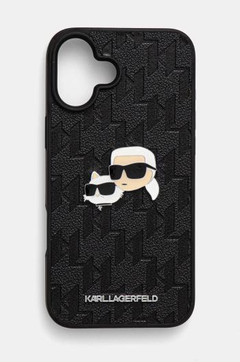 Obal na telefon Karl Lagerfeld iPhone 16 Plus 6.7 černá barva, KLHCP16MPGKLKCPK