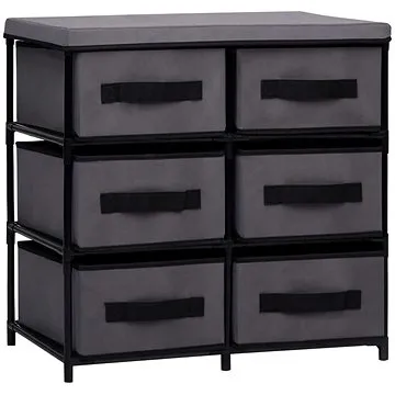 Úložná skříňka s 6 zásuvkami 55 × 29 × 55 cm šedá ocel