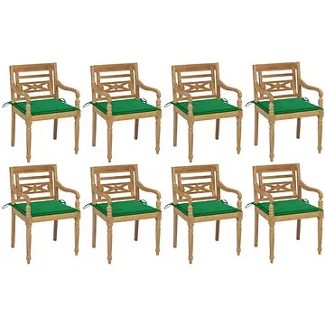 SHUMEE Židle zahradní BATAVIA s poduškami, teak 3073354 - 8ks v balení (3073354)