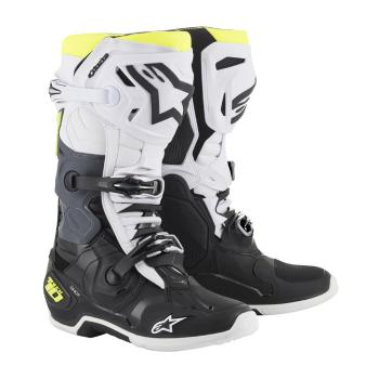 Moto boty Alpinestars Tech 10 černá/bílá/žlutá fluo  černá/bílá/žlutá fluo  48