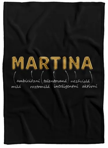 Deka Ženská jména – GOLD (Jméno: Martina, Podšití beránkem: NE)