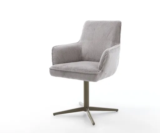 Jídelní židle Heira-Flex s područkami manšestr stříbrnošedá