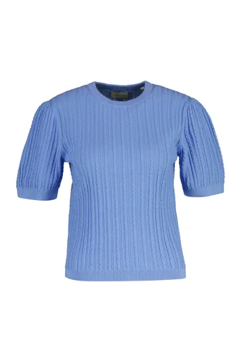 SVETR GANT COTTON CABLE C-NECK SS PALACE BLUE