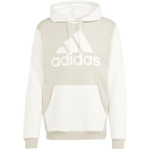 adidas ESSENTIALS FLEECE BIG LOGO HOODIE Pánská mikina, béžová, velikost XXL