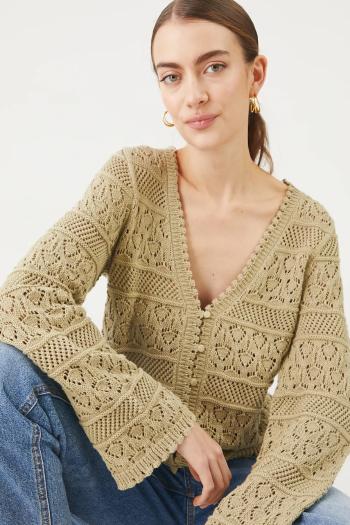 Bavlnený kardigán Medicine dámsky, zelená farba