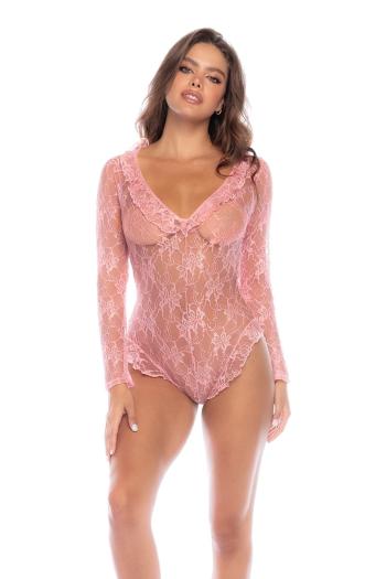 Ružové čipkované body 7599