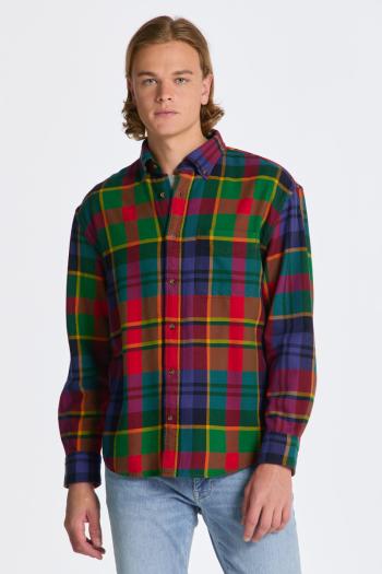 KOŠILE GANT REL TWILL CHECK SHIRT RICH RED