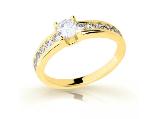 Cutie Jewellery Luxusní prsten ze žlutého zlata se zirkony Z6885-2146-10-X-1 57 mm