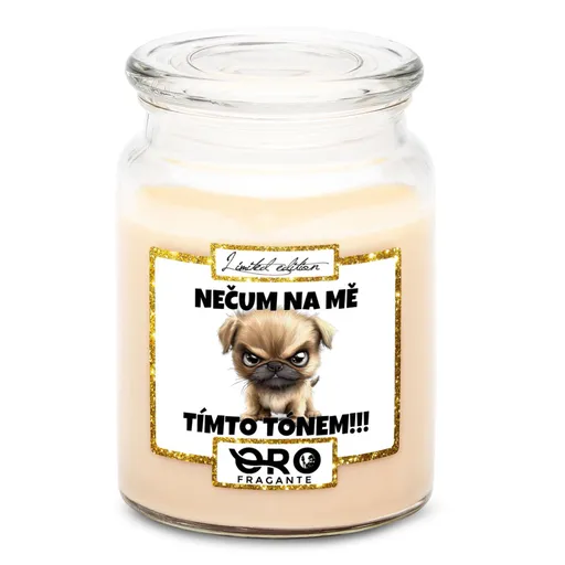 Svíčka Nečum na mě – pes (Vůně svíčky: Vanilka)