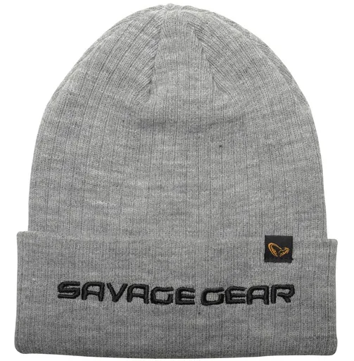 Savage gear čepice fold up beanie one size light grey melange