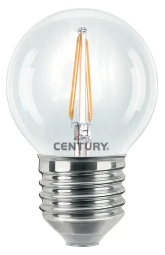 CENTURY LED FILAMENT MINI GLOBE ČIRÁ 2W E27 2700K 245Lm 360d 45x76mm IP20 CEN INH1G-022727
