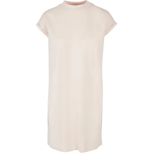 Build Your Brand Ležérní bavlněné šaty se stojáčkem - Růžová | 3XL