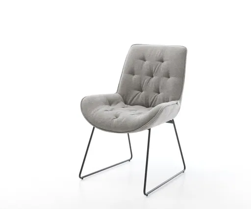 Jídelní židle Taimi-Flex látka Měkký šedá tenká podnož černá