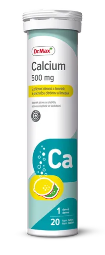 Dr. Max Calcium 500 mg citron a limetka 20 šumivých tablet