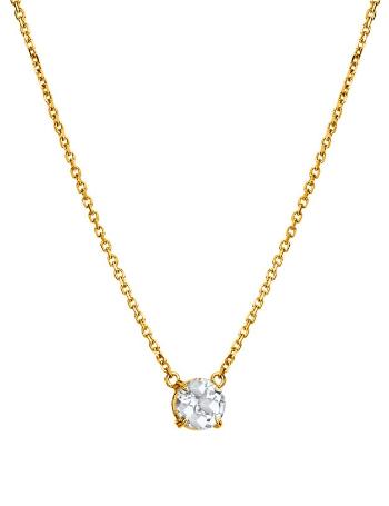 Hot Diamonds Elegantní pozlacený náhrdelník s topazem a diamantem Gemstone DN214
