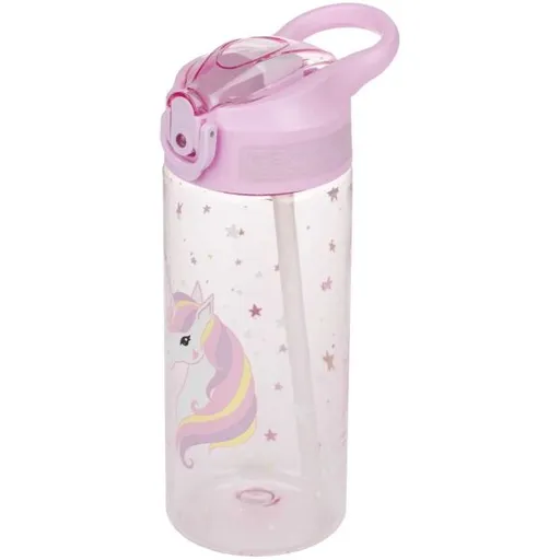BAAGL RAINBOW UNICORN 500 ML Tritanová láhev s brčkem, fialová, velikost 500 ML