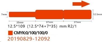 Niimbot štítky na kabely RXL A2K18638001, 12,5x109mm 65ks Red pro D11 a D110