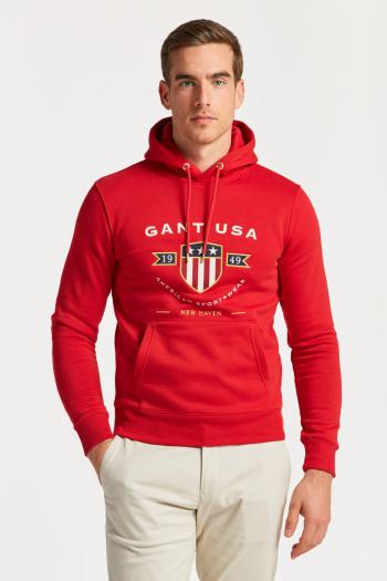 MIKINA GANT D1. BANNER SHIELD HOODIE RUBY RED