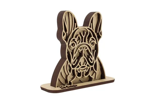 Vsepropejska Dřevěná 3D mandala psa se jménem Plemeno: Fr. buldoček