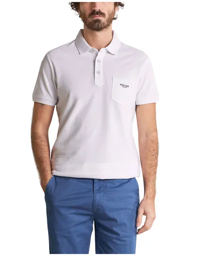 Salsa Jeans pánské bílé polo tričko 124668 XL