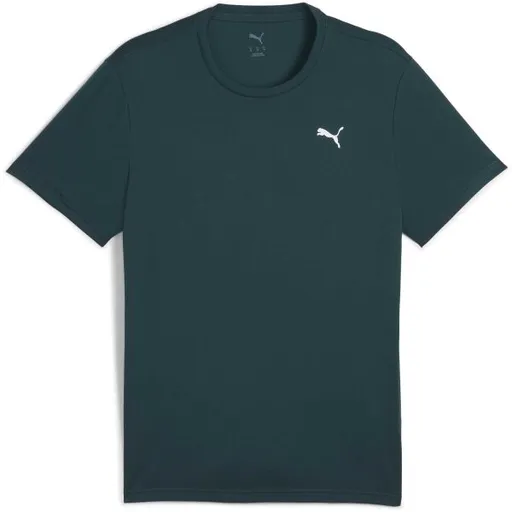 Puma M TAD ESSENTIAL POLY TEXTURE TEE Pánské sportovní triko, tmavě zelená, velikost